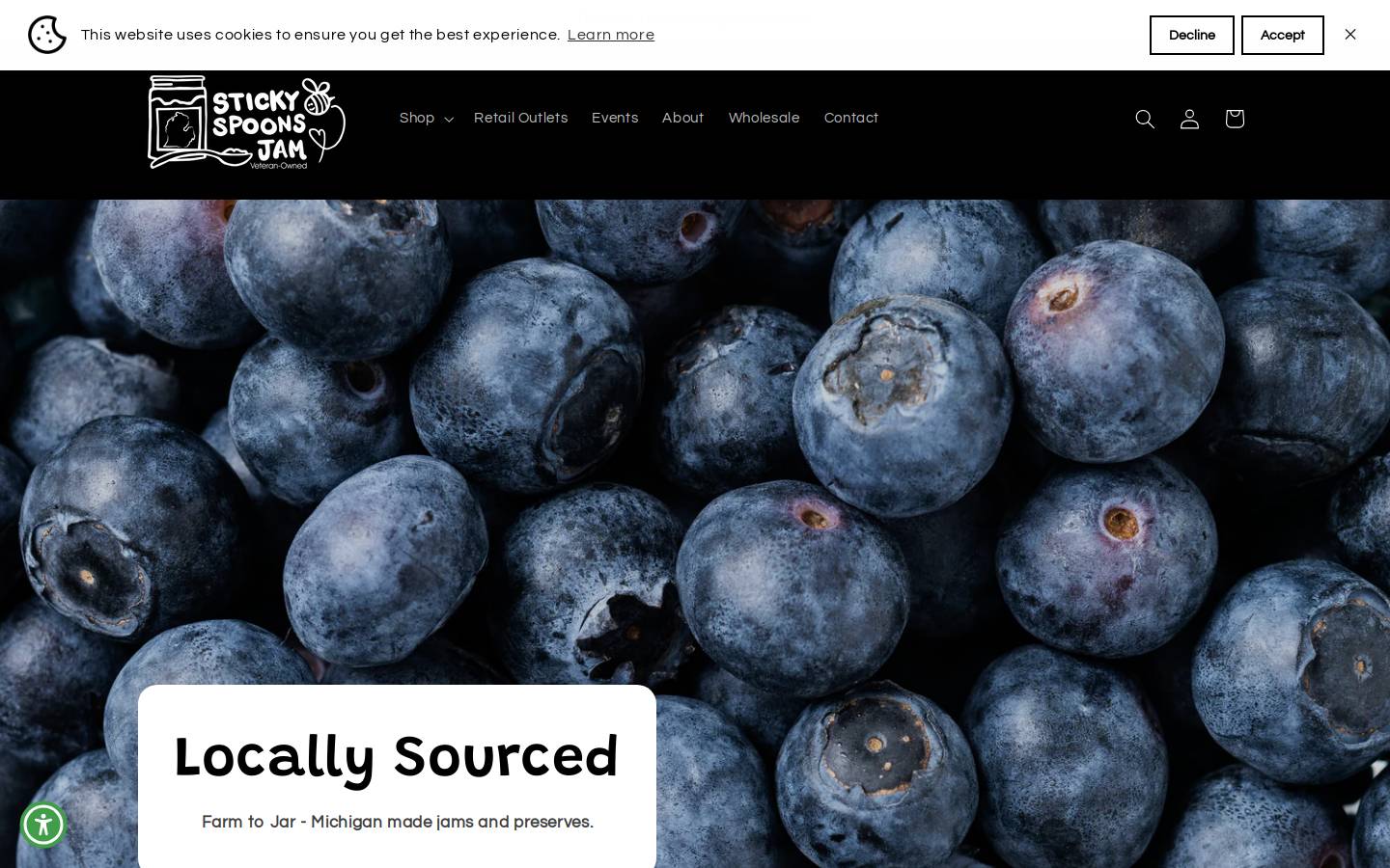stickyspoonsjam.com homepage screenshot
