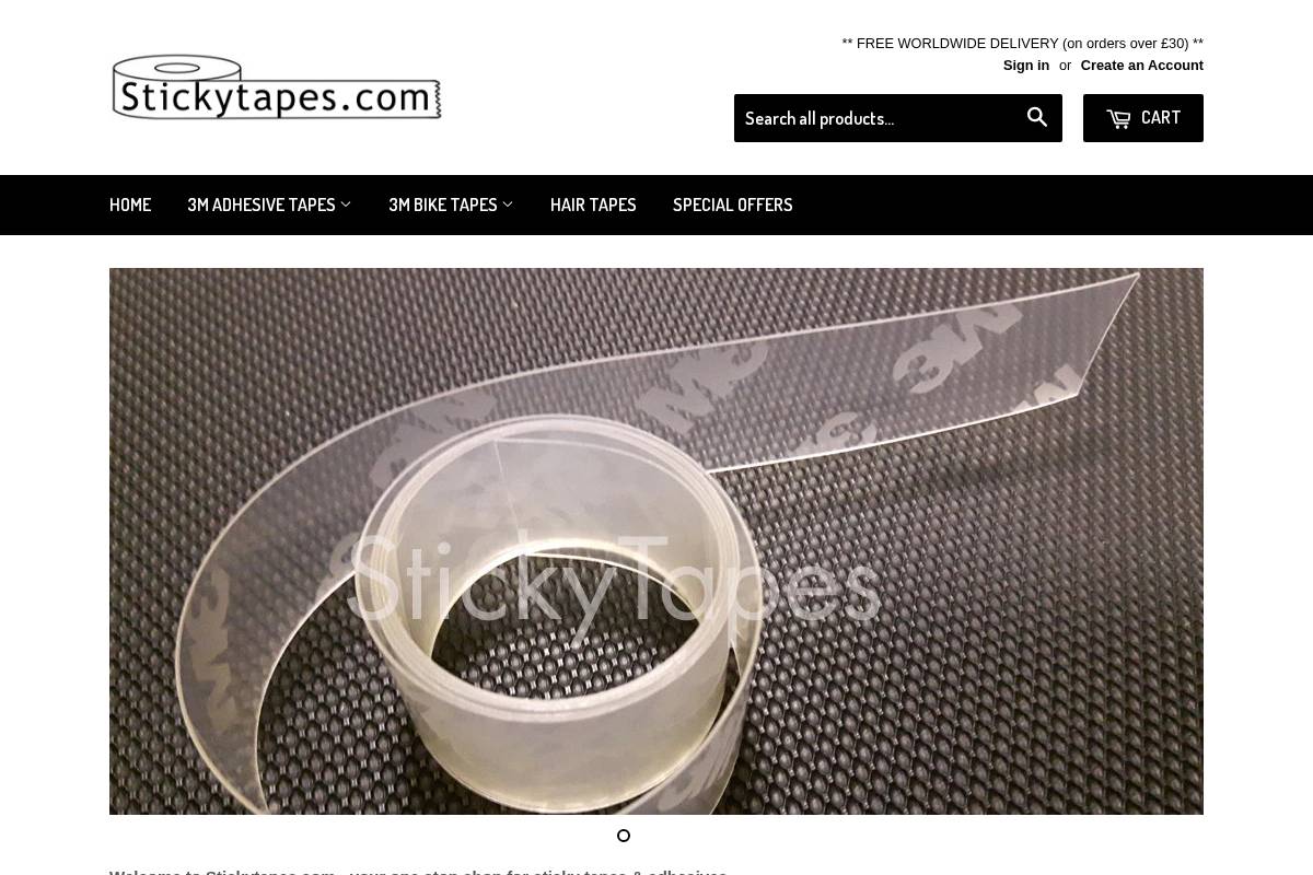 StickyTapes.com homepage screenshot