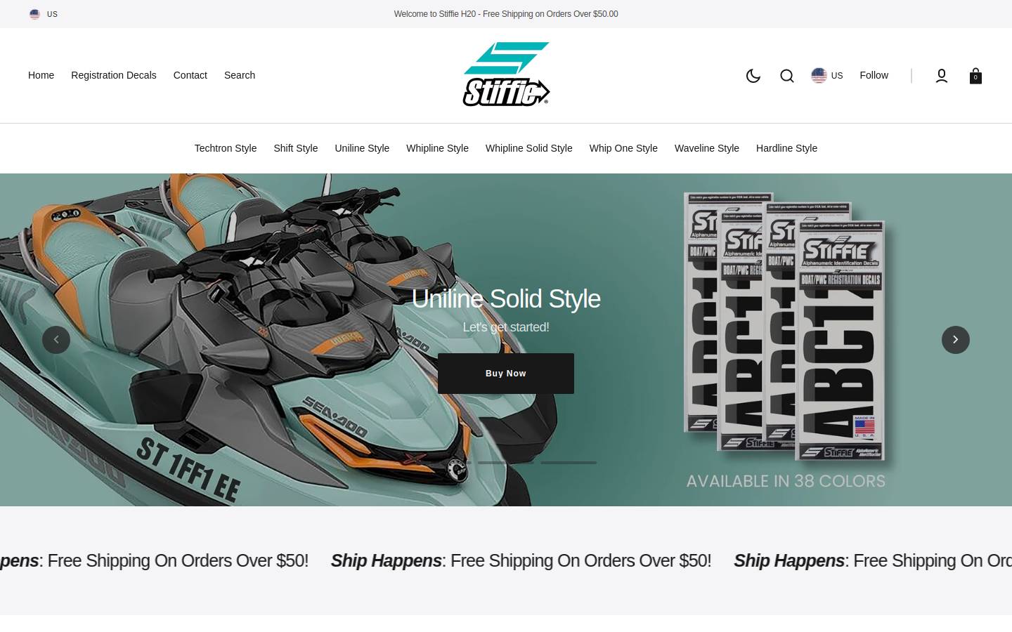 stiffie.com homepage screenshot