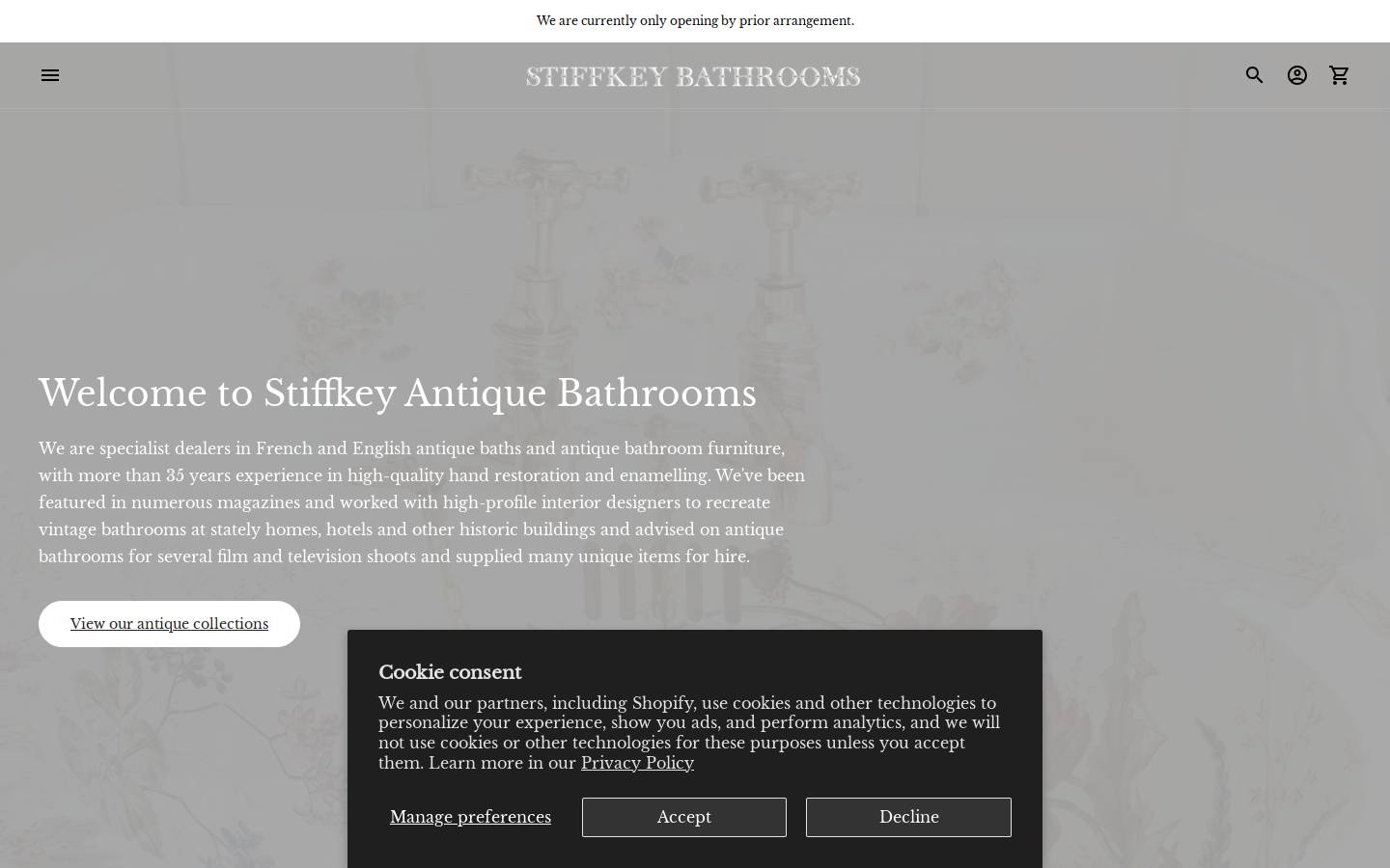 stiffkeybathrooms.com homepage screenshot