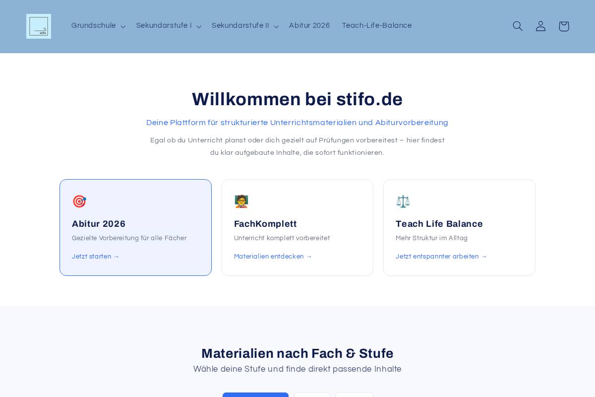 Stifo homepage screenshot
