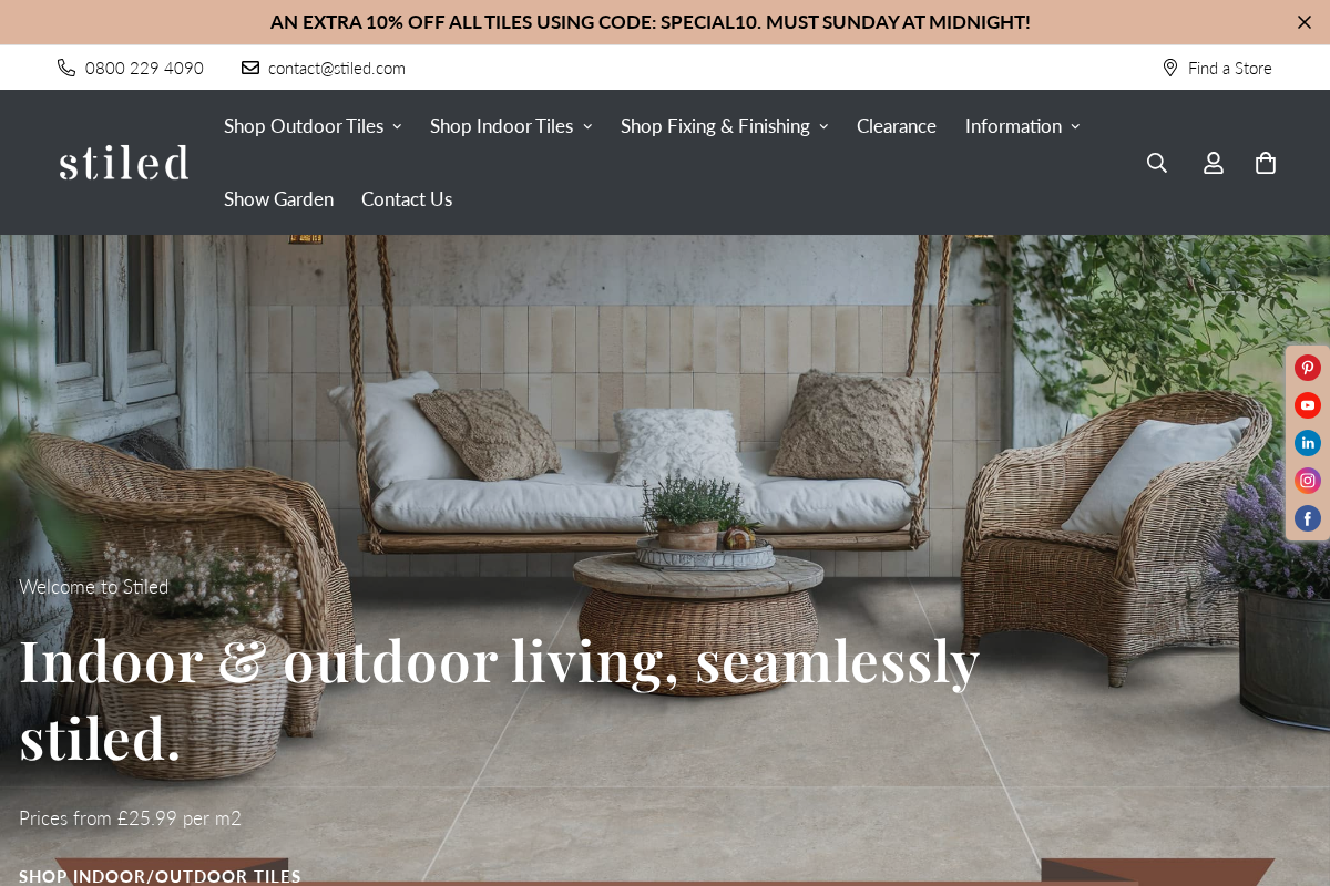 Stiled homepage screenshot