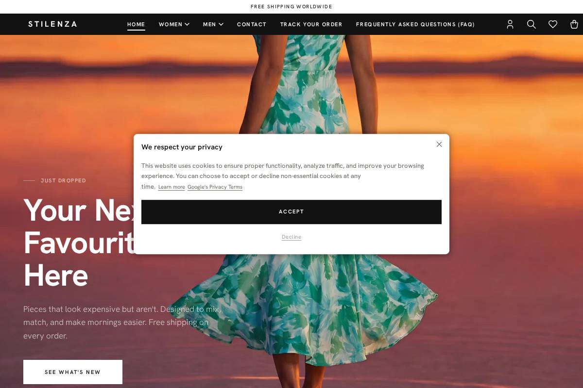 Stilenza homepage screenshot