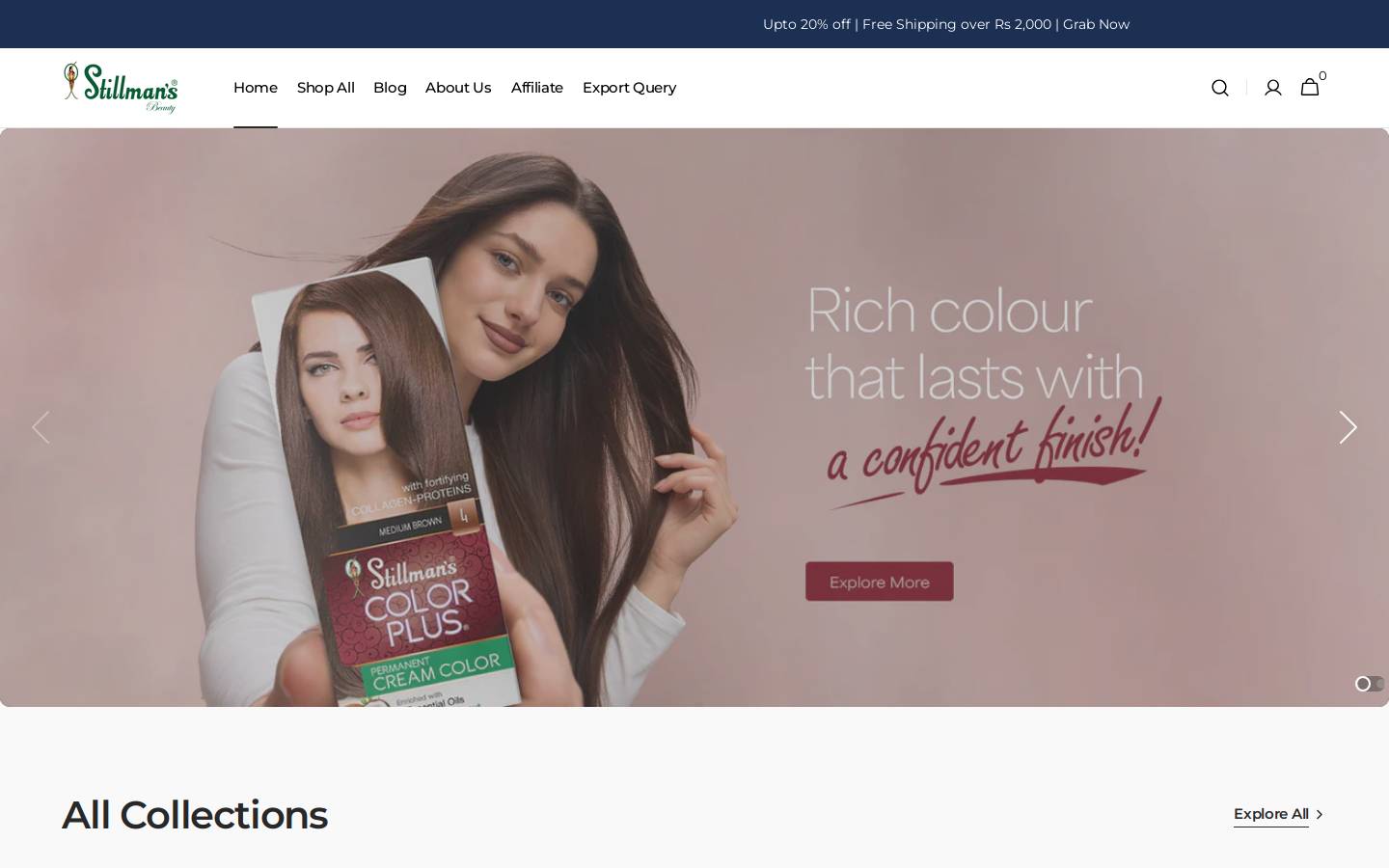 stillmansbeauty.com homepage screenshot