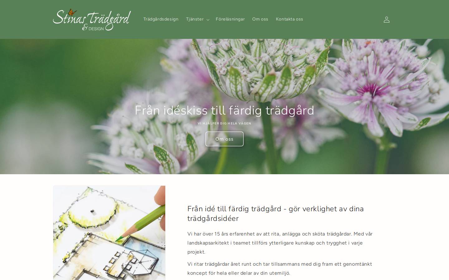 stinastradgard.se homepage screenshot