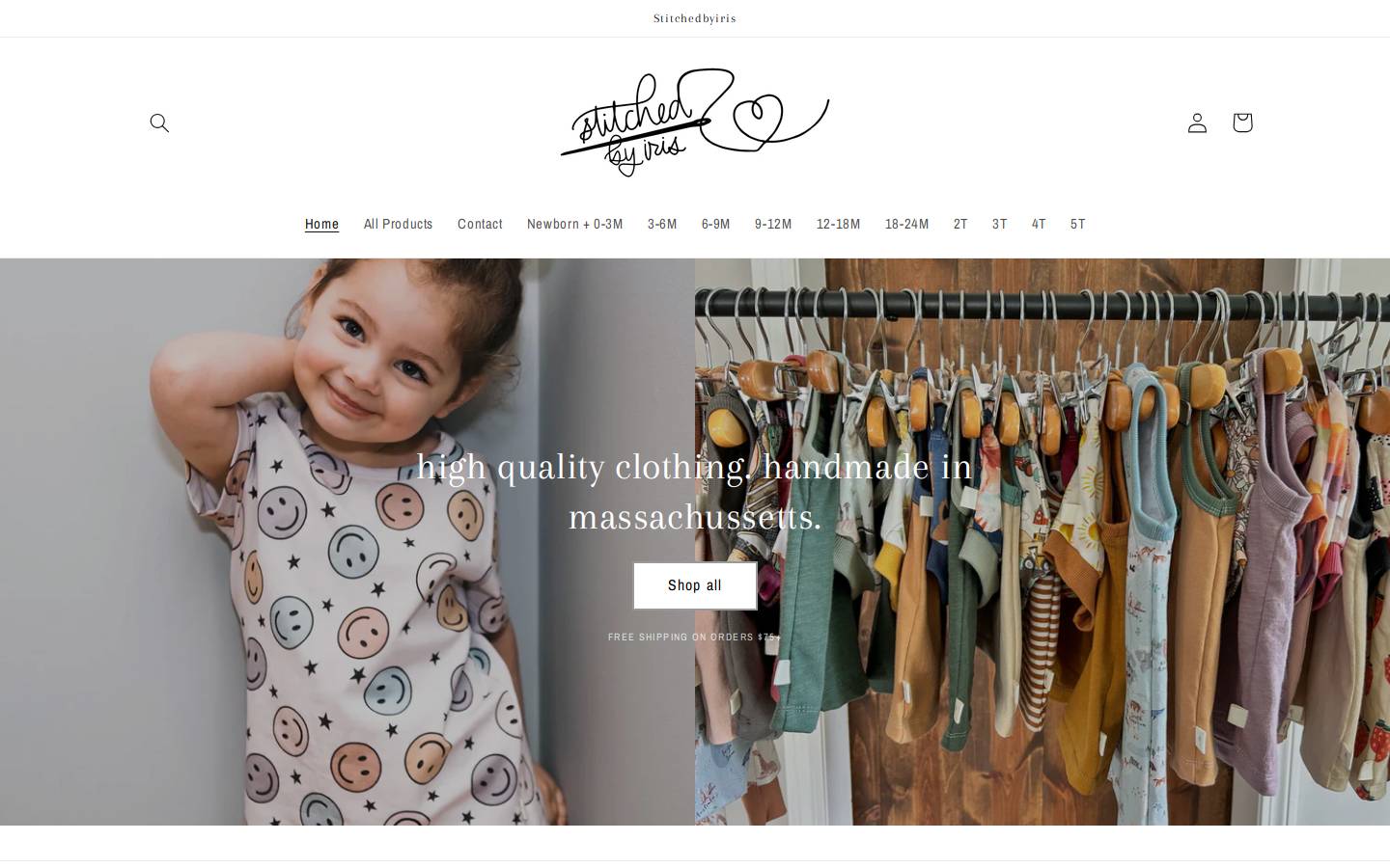 stitchedbyiris.com homepage screenshot