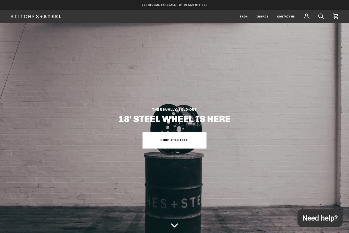 Stitchesandsteel homepage screenshot