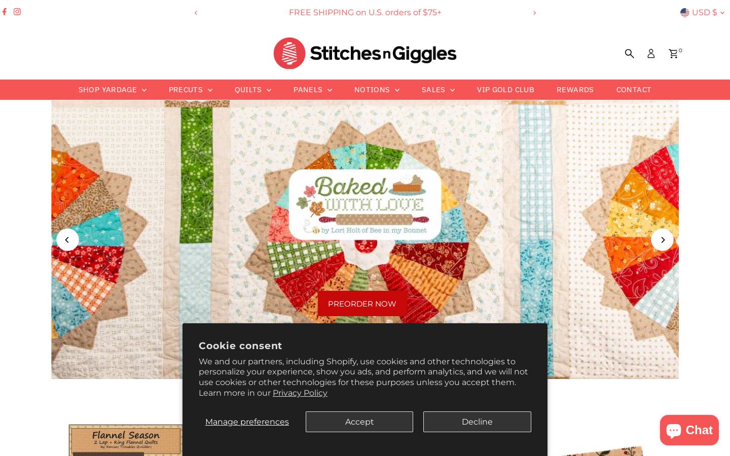 stitchesngiggles.com homepage screenshot