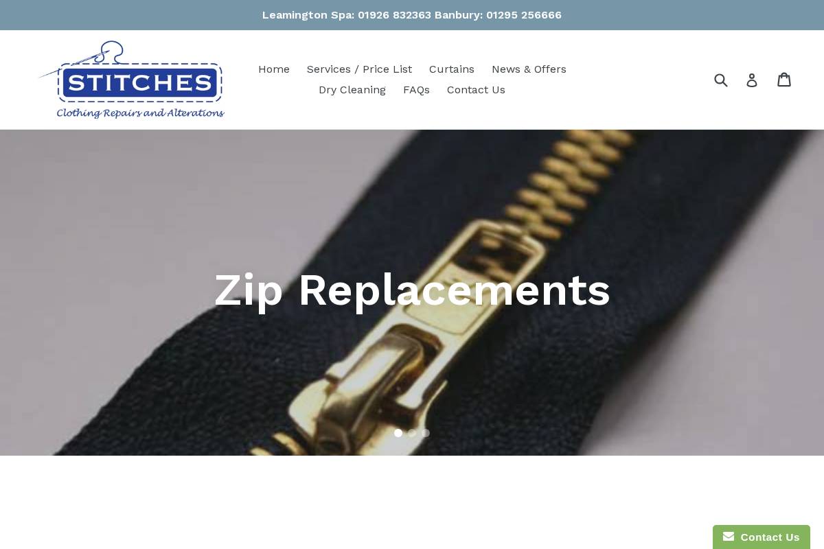 Stitchestailoring homepage screenshot