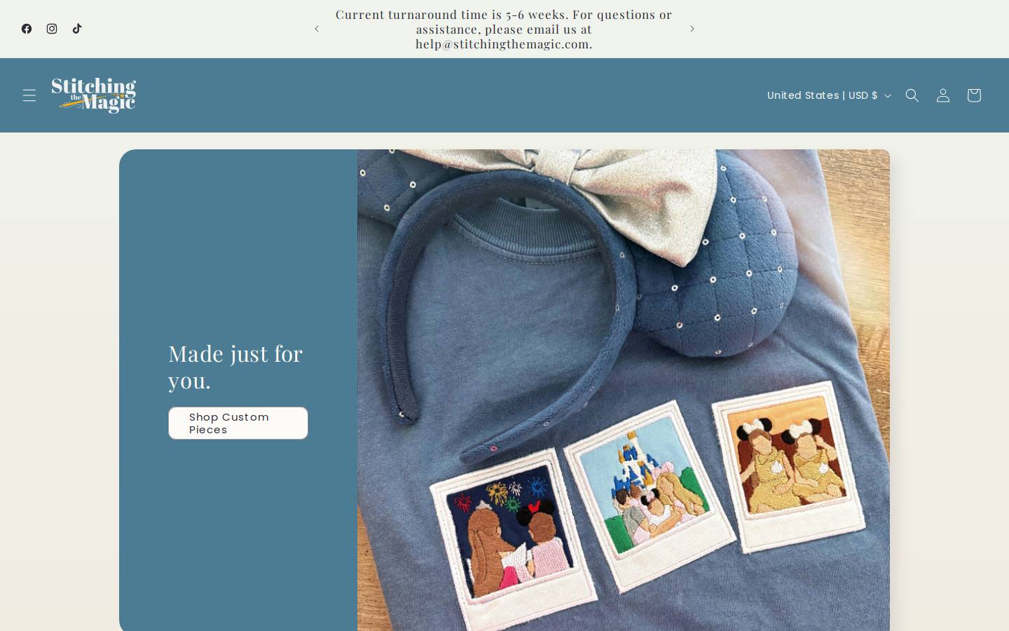 stitchingthemagic.com homepage screenshot