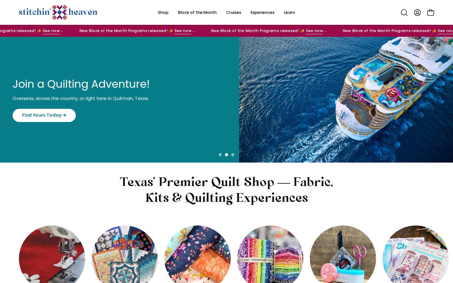Stitchin' Heaven homepage screenshot