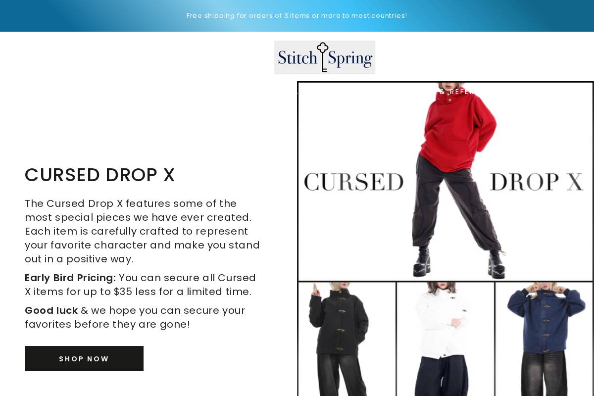 Stitchspring homepage screenshot