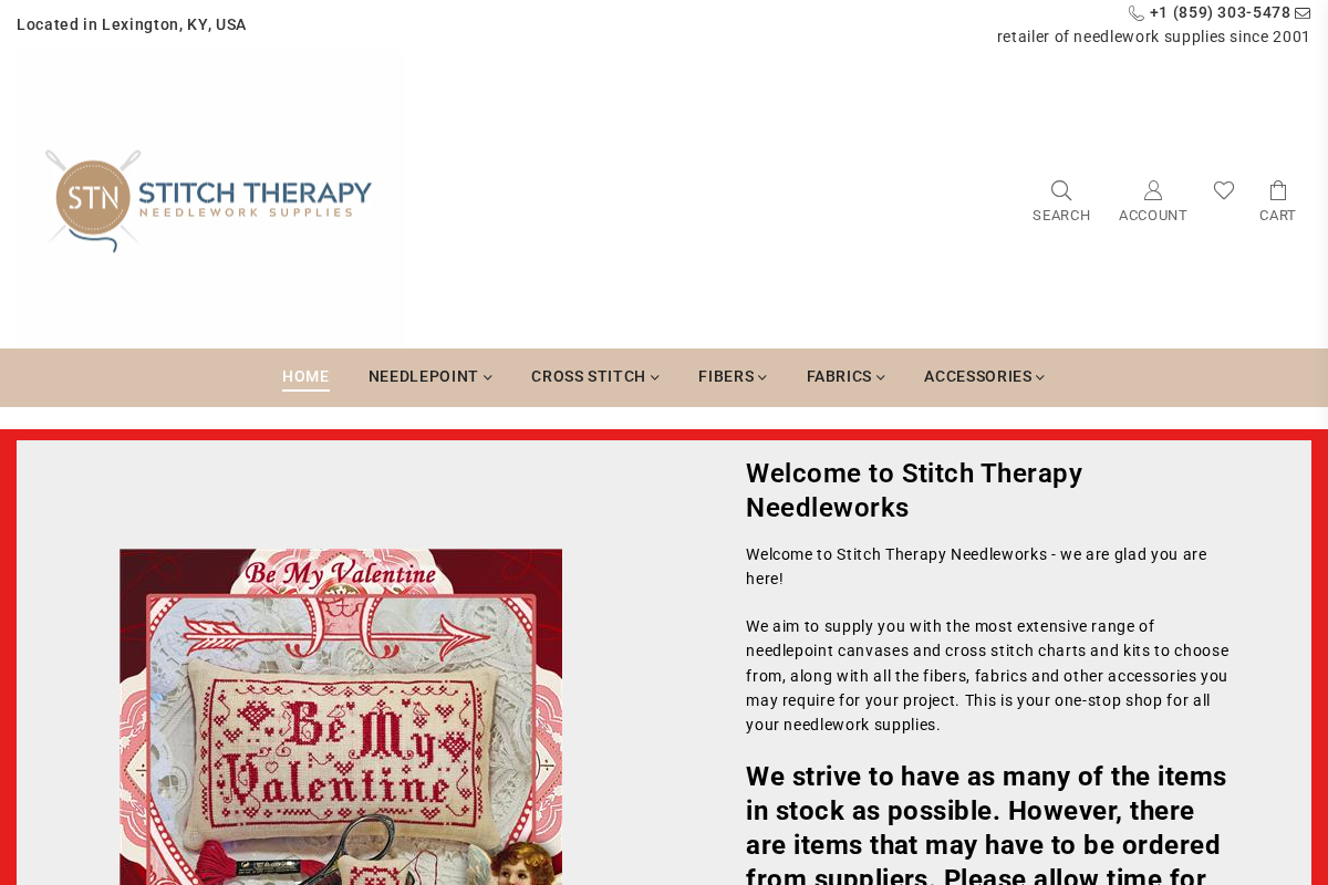 Stitch Therapy Needleworks homepage screenshot