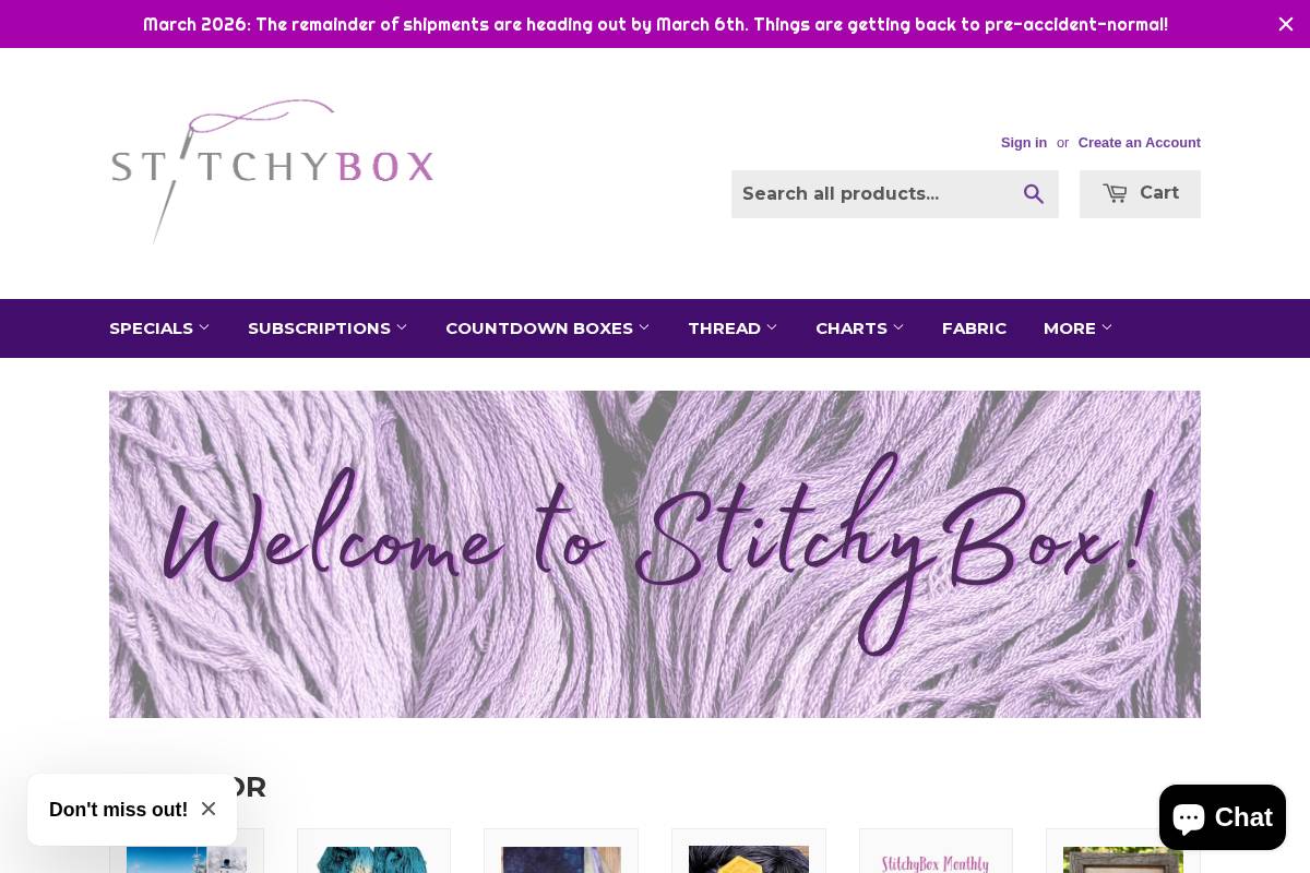 stitchybox.com homepage screenshot