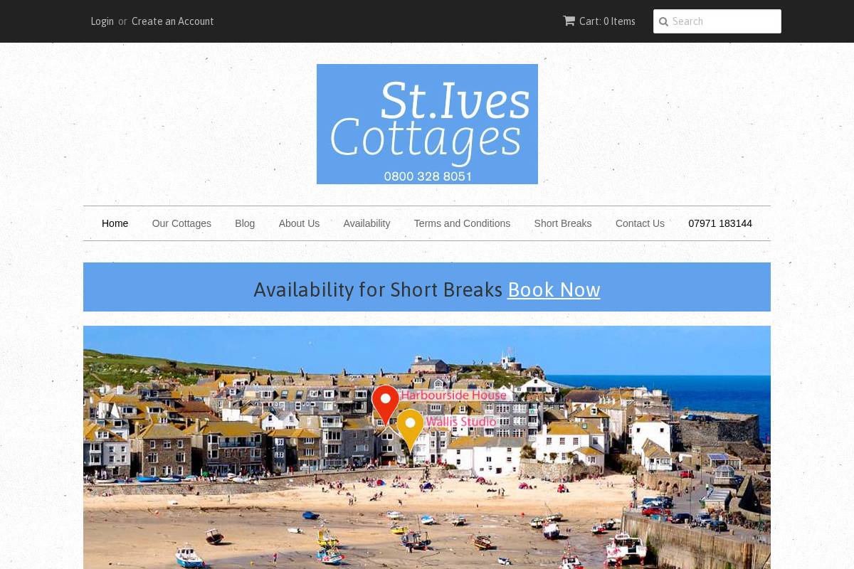 stivescottages.co.uk homepage screenshot