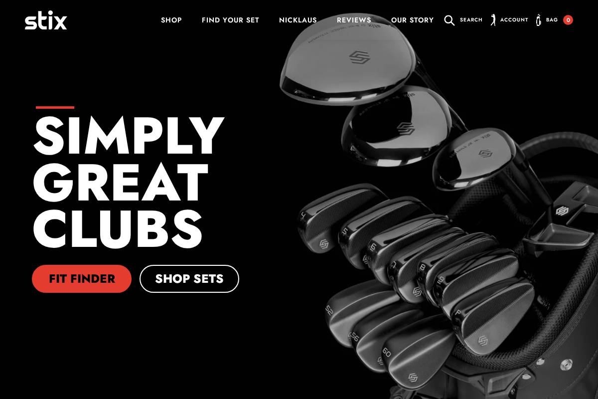 stix.golf homepage screenshot