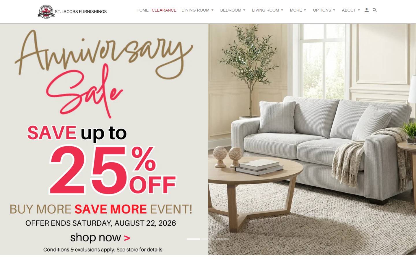 stjacobsfurnishings.ca homepage screenshot