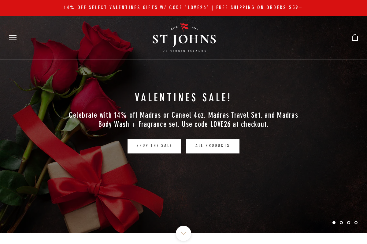 St Johns Fragrance homepage screenshot