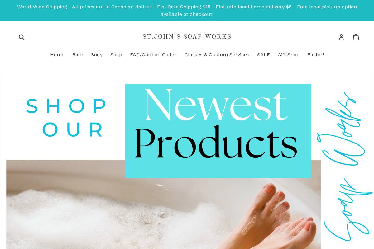 stjohnssoapworks.com homepage screenshot