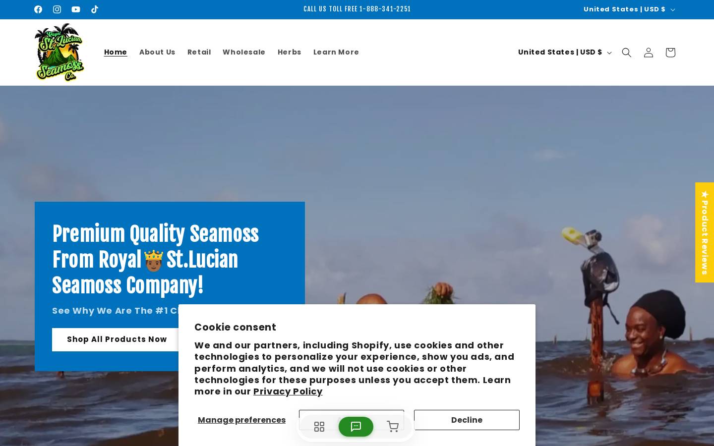 Stlucianseamosscompany homepage screenshot