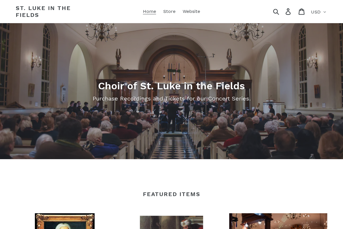 stlukeinthefields.store homepage screenshot