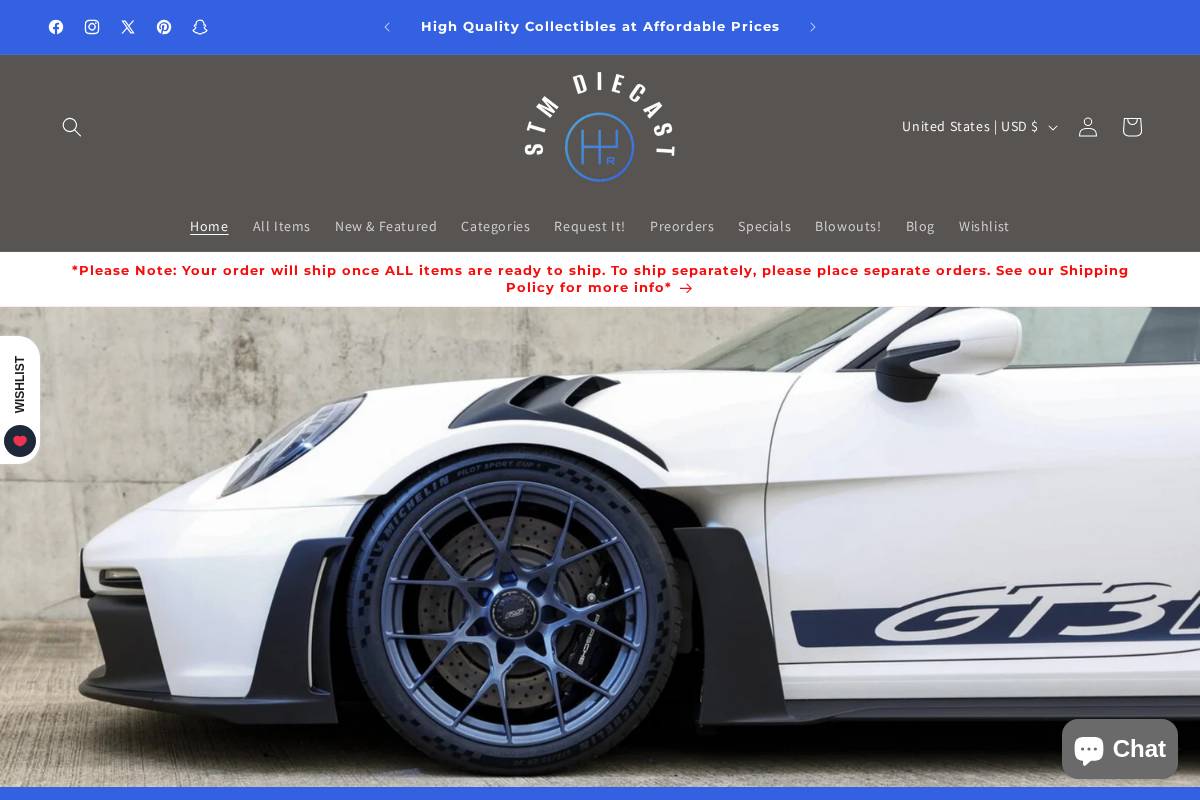 stmdiecast.com homepage screenshot