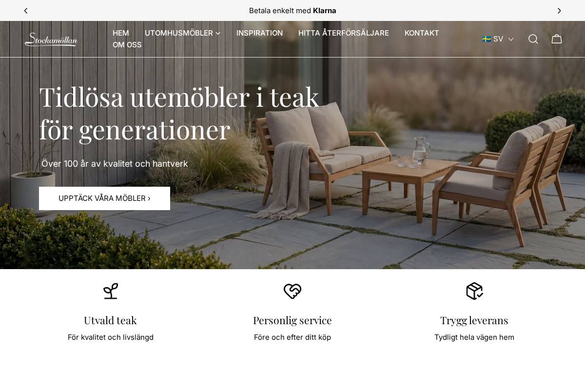 Stockamöllan homepage screenshot