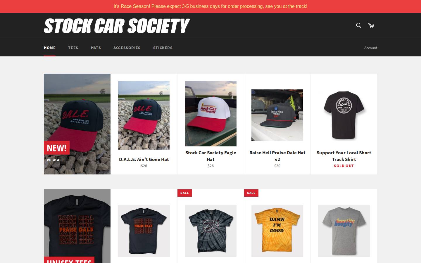stockcarsociety.com homepage screenshot