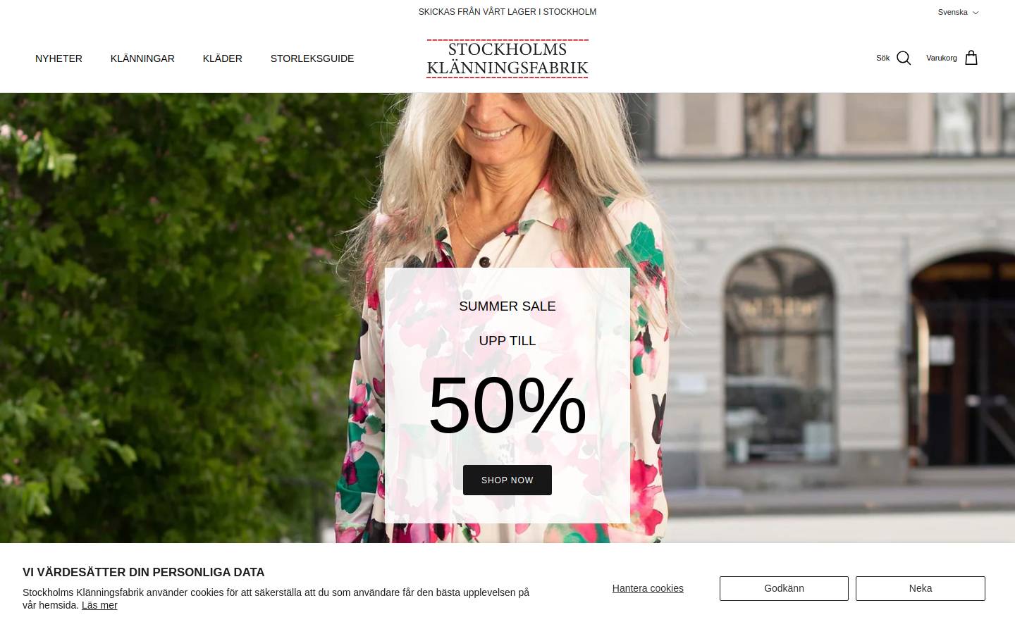 Stockholmsklanningsfabrik homepage screenshot