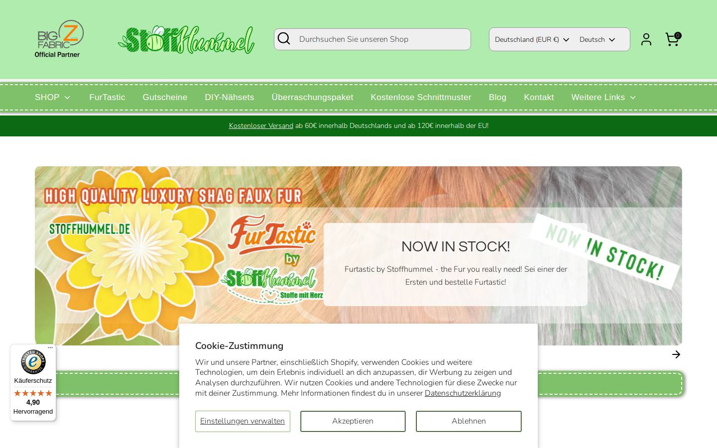 Stoffhummel homepage screenshot