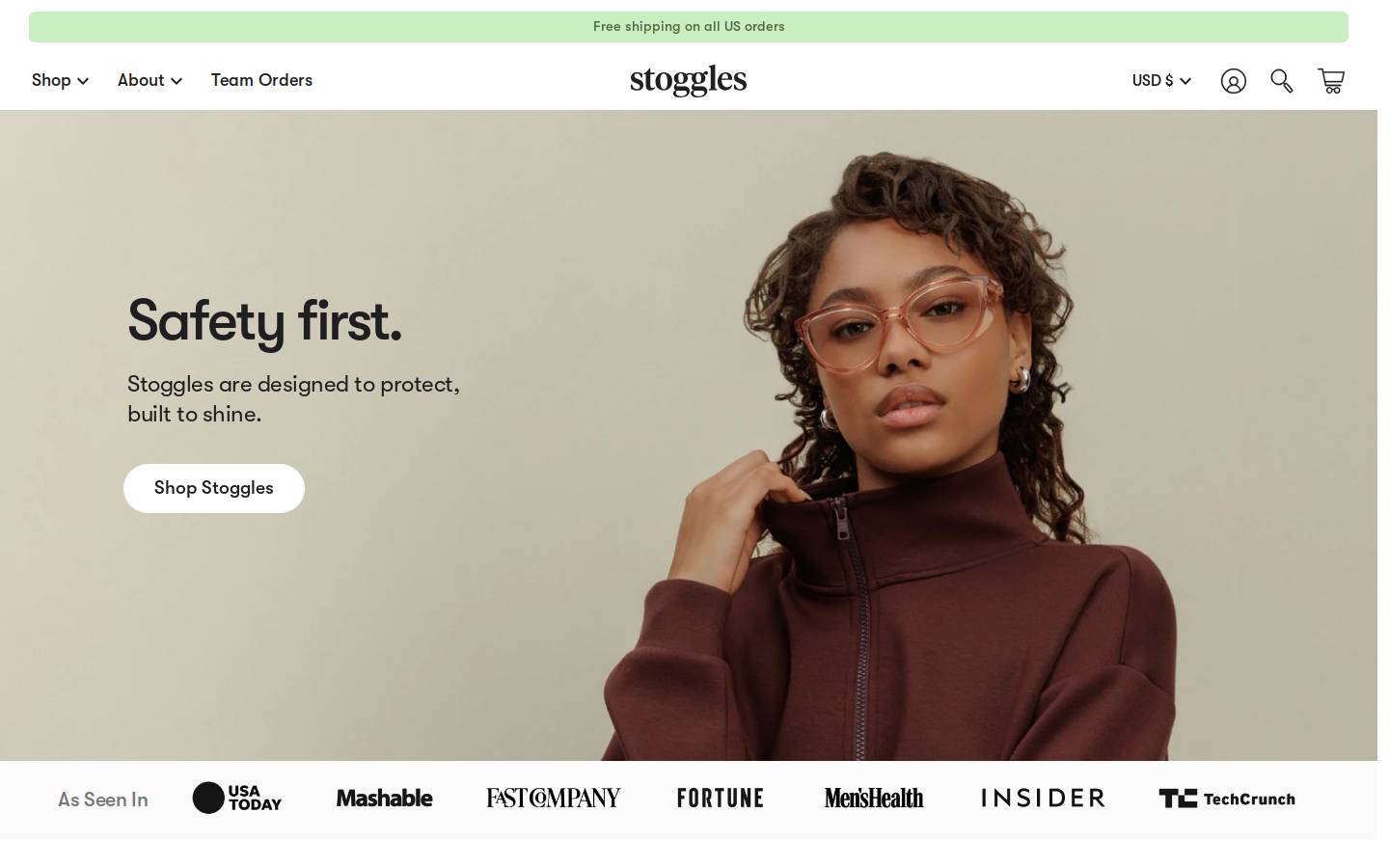 stoggles.com homepage screenshot