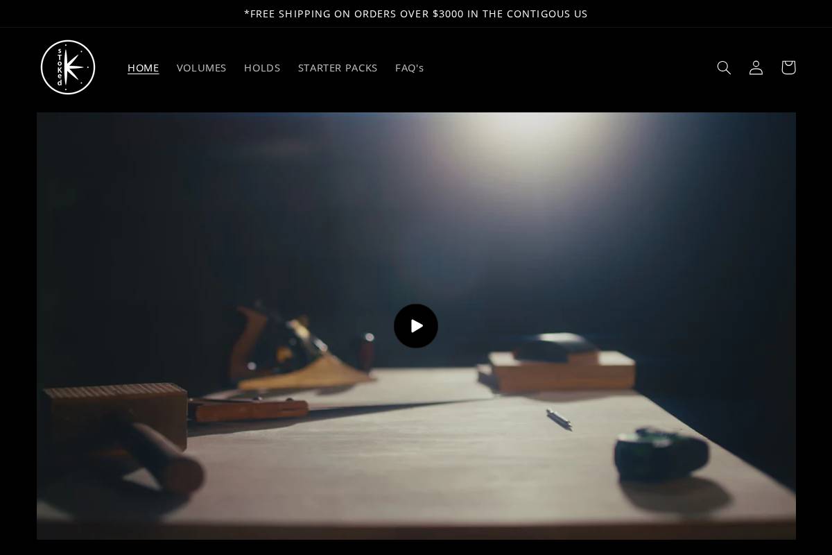 stokedclimbingvolumes.com homepage screenshot