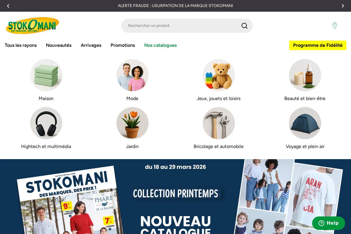 Stokomani homepage screenshot