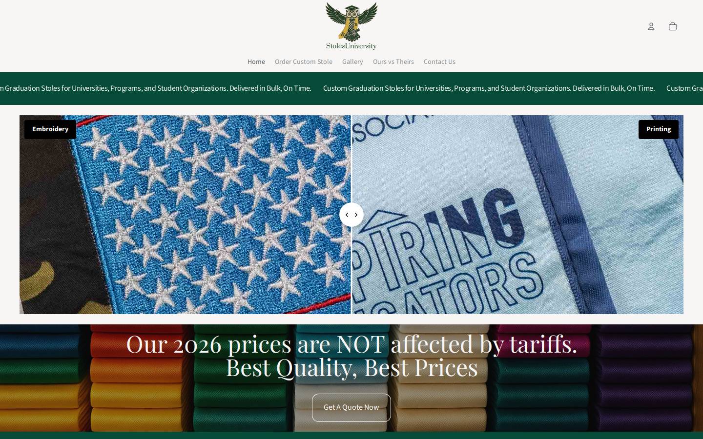 stolesuniversity.com homepage screenshot