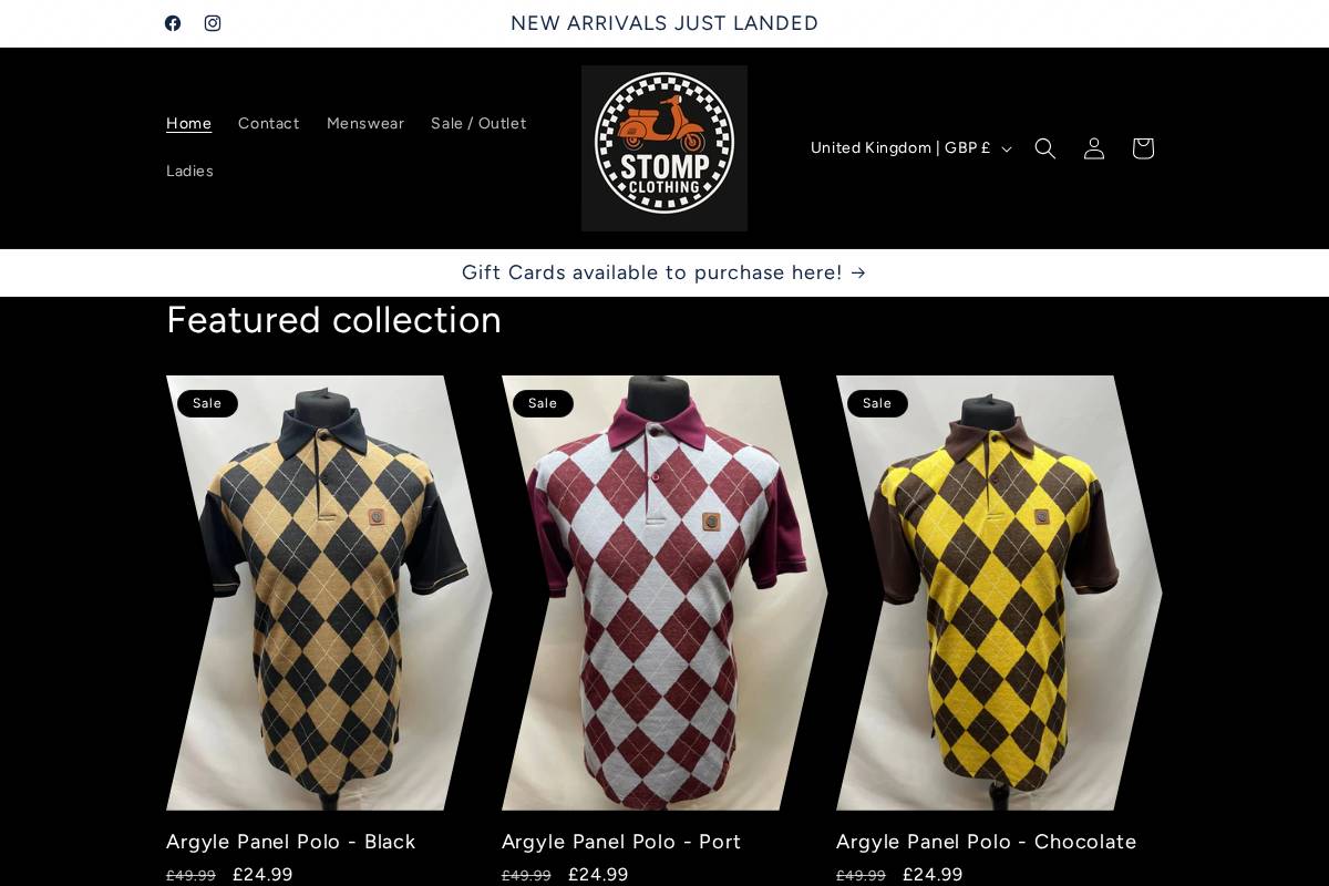 Stompclothing homepage screenshot