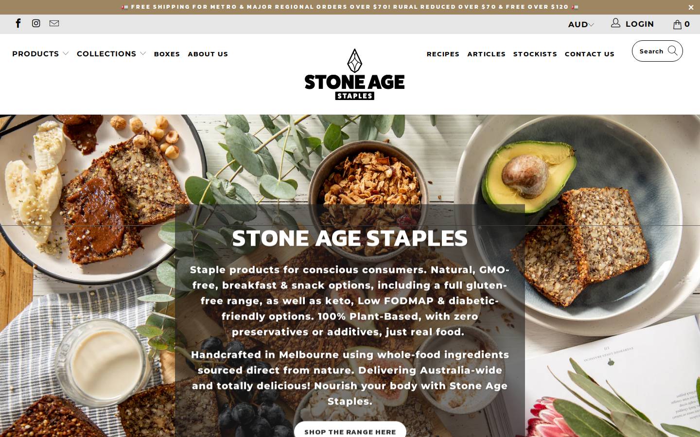 Stoneagestaples homepage screenshot