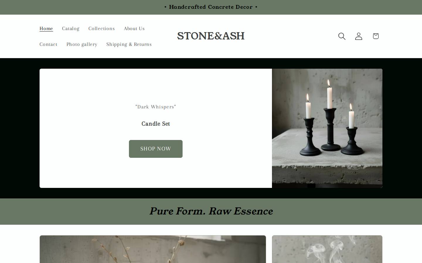 stoneandash.com homepage screenshot
