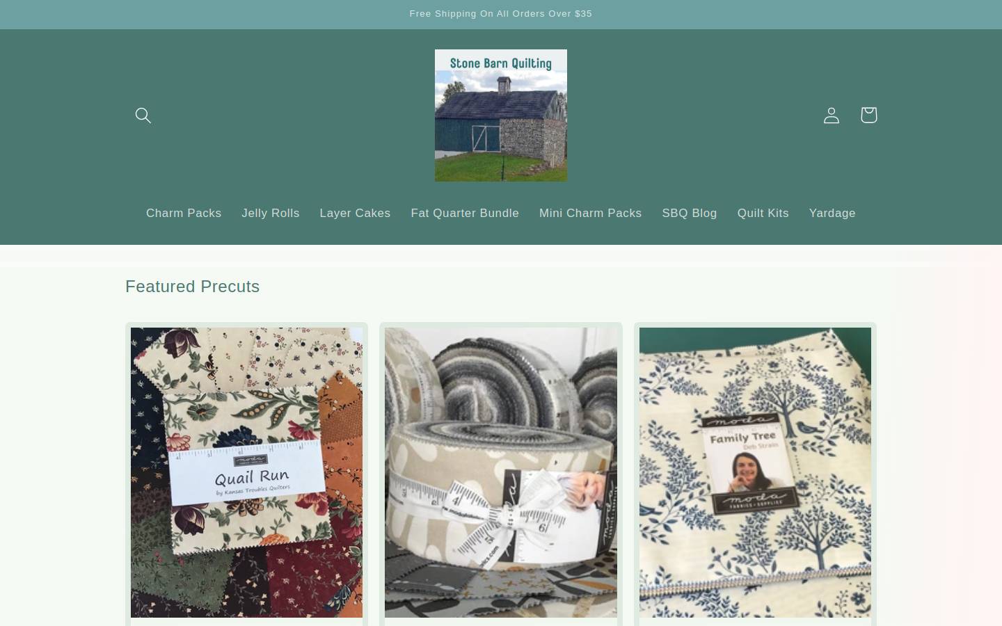 stonebarnquilting.com homepage screenshot