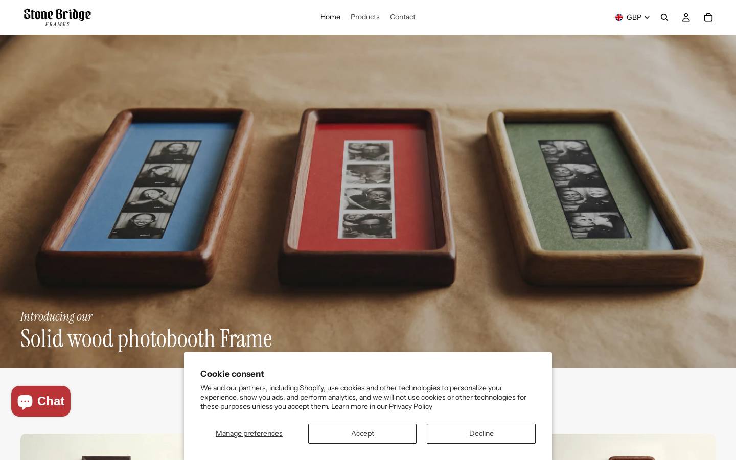 stonebridgeframes.com homepage screenshot