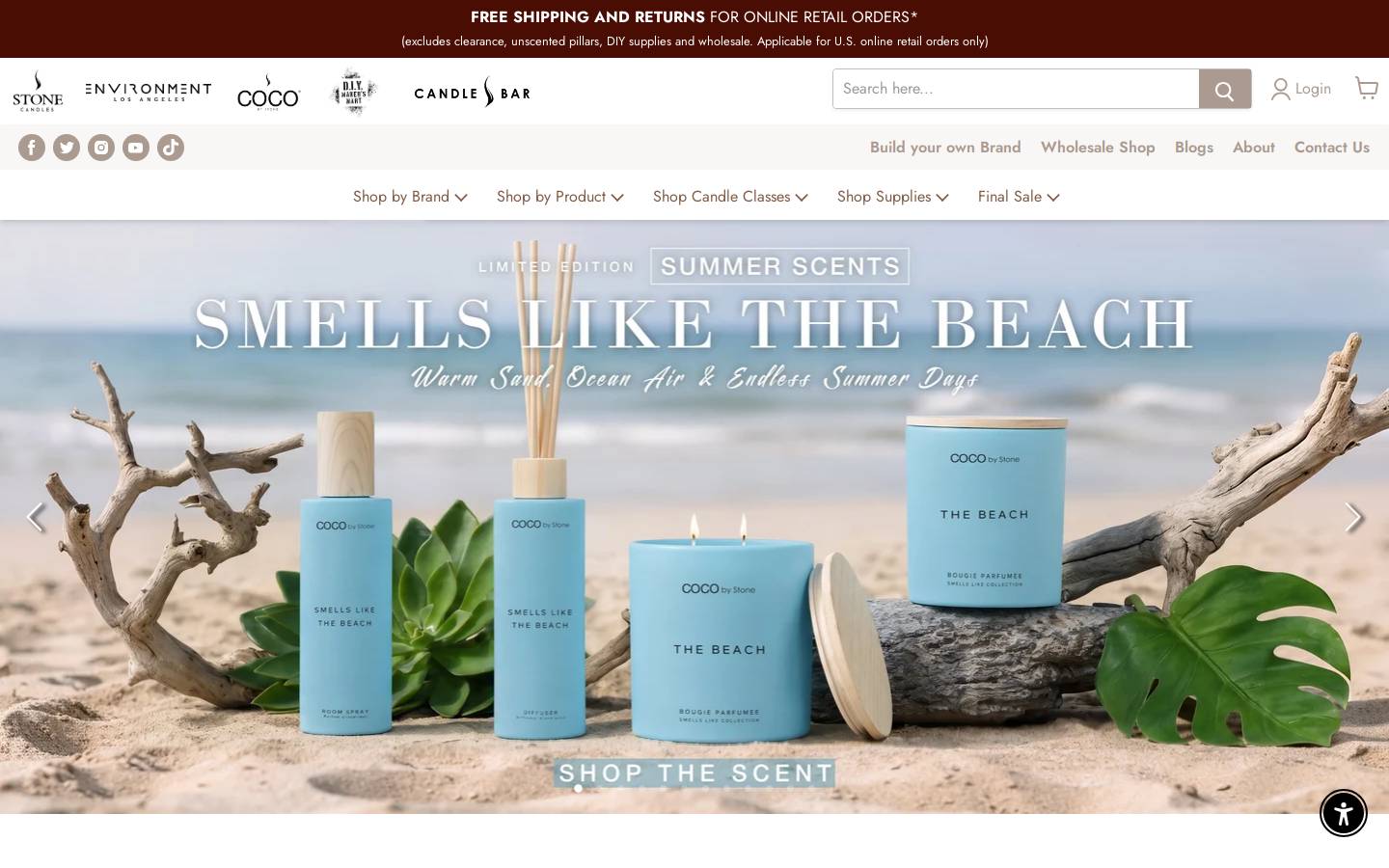 stonecandles.com homepage screenshot