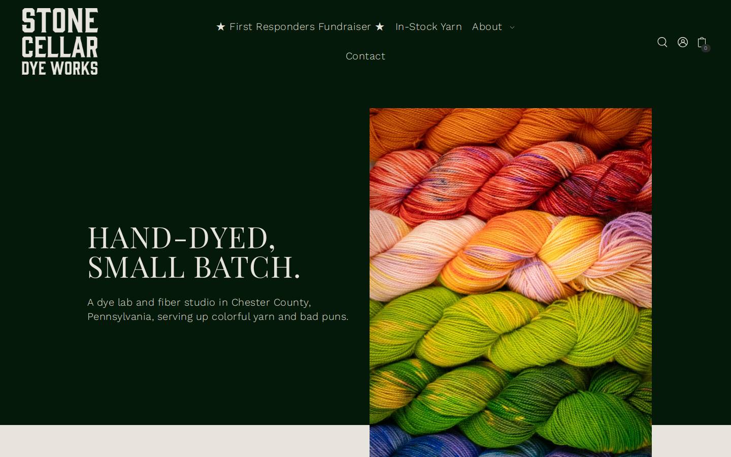 stonecellardyeworks.com homepage screenshot