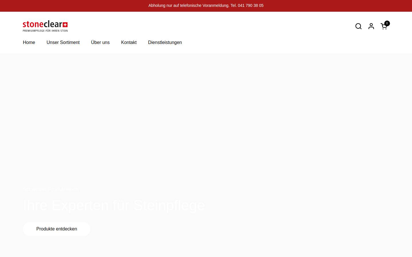 stoneclear.ch homepage screenshot