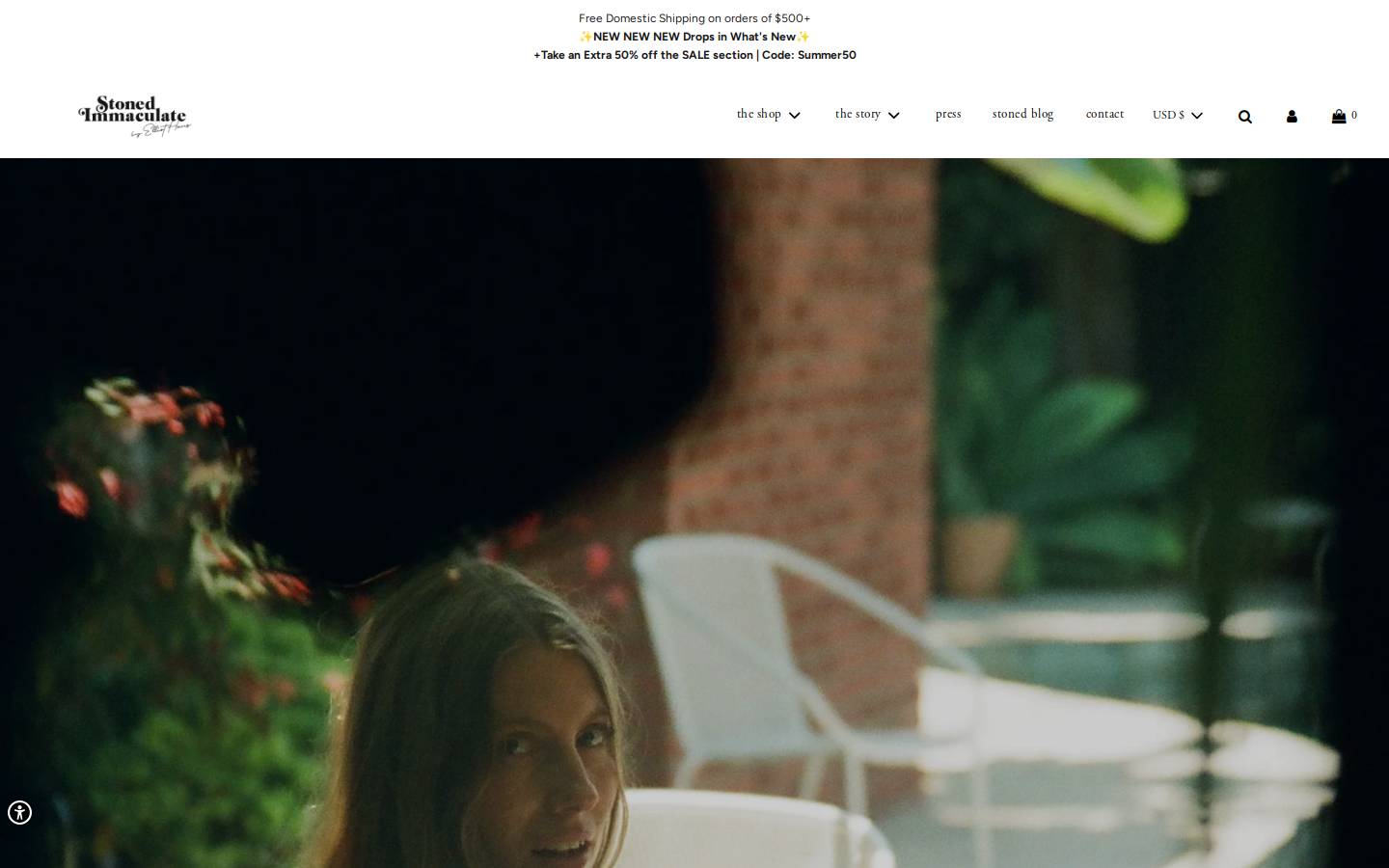 stonedimmaculateclothing.com homepage screenshot