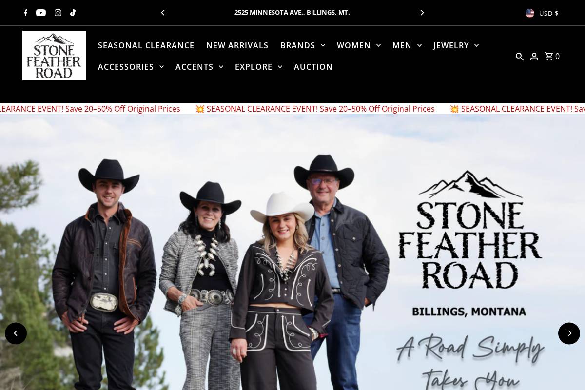 stonefeatherroad.com homepage screenshot