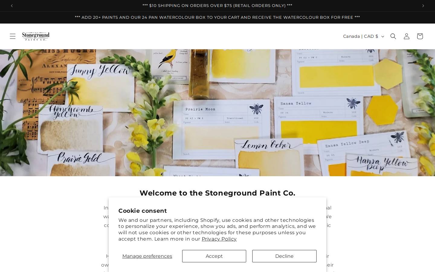 stonegroundpaint.com homepage screenshot