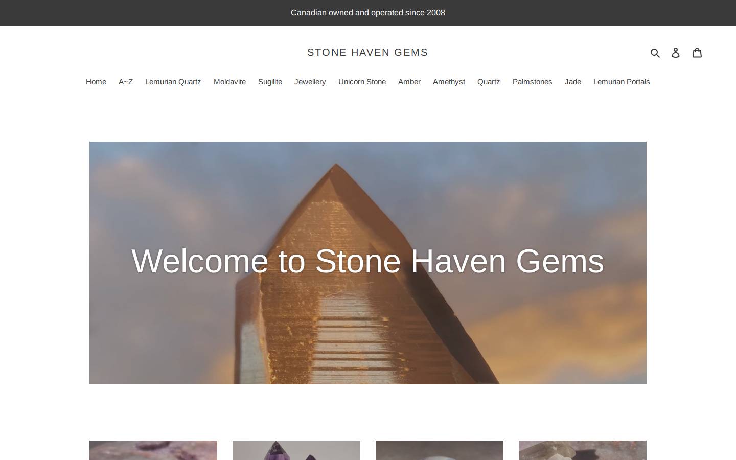 stonehavengems.com homepage screenshot