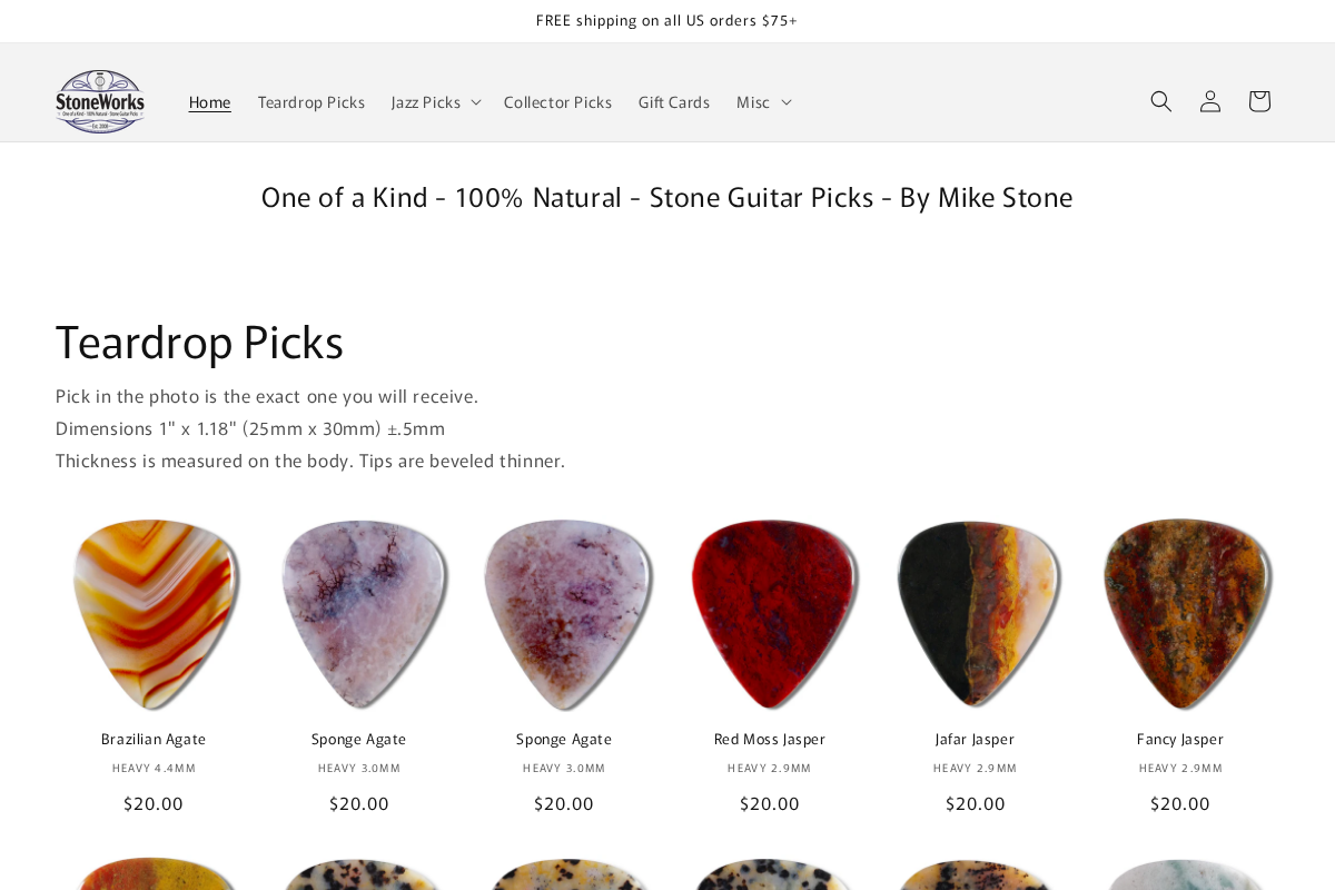 StoneWorks Picks homepage screenshot