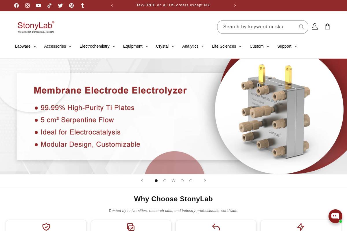 stonylab.com homepage screenshot