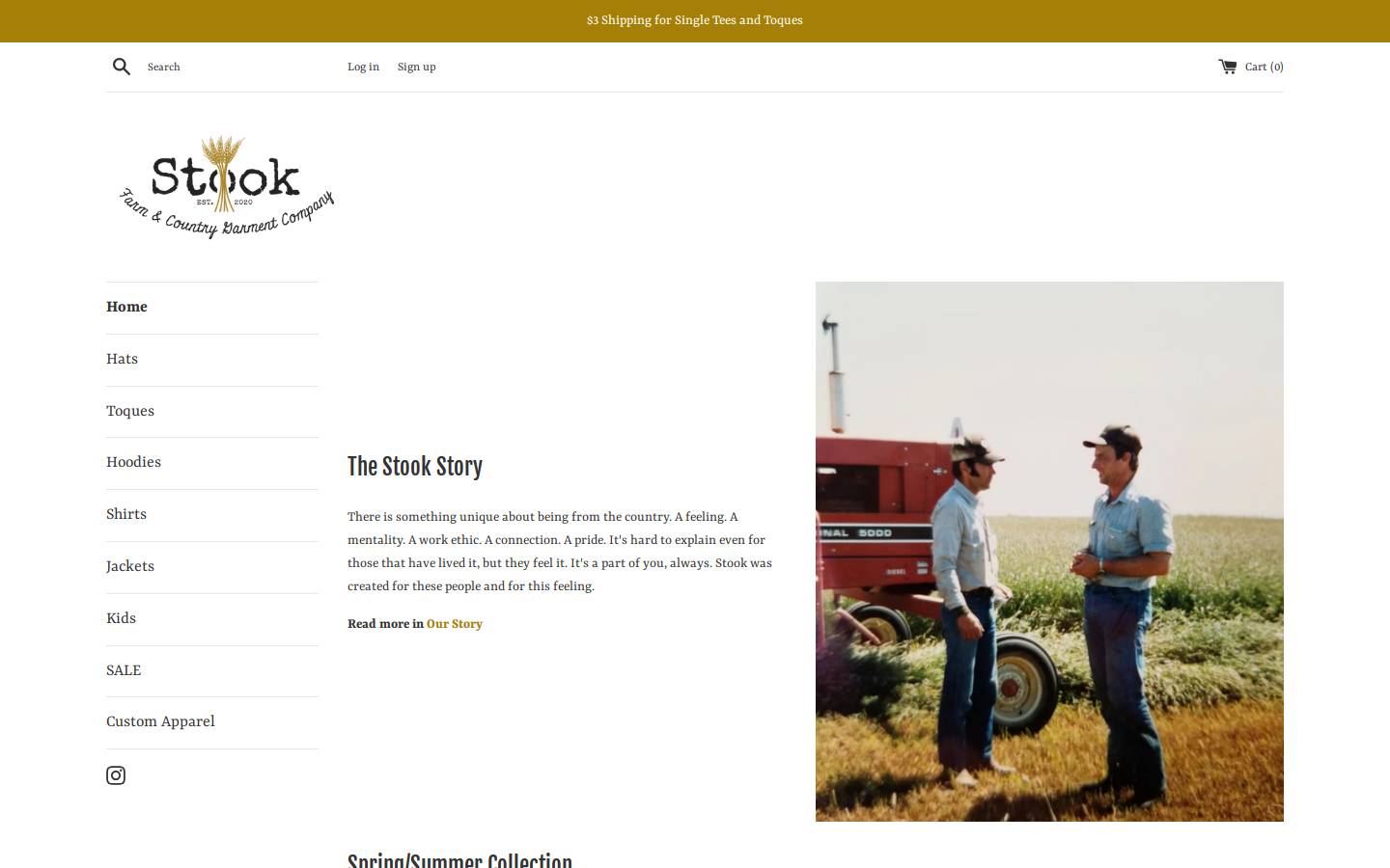 Stook homepage screenshot