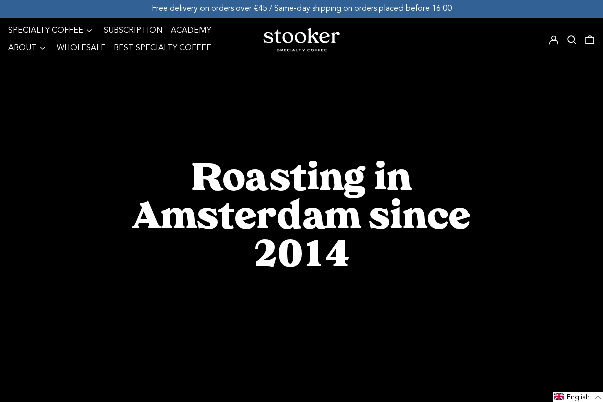Stooker Specialty Coffee homepage screenshot